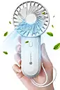 Portronics 2760 Dual Breeze Fan – Handheld Fan | Rechargeable | 3 Speed | 12 Blades | White