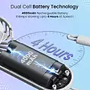 Portronics 2760 Dual Breeze Fan – Handheld Fan | Rechargeable | 3 Speed | 12 Blades | White