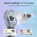 Portronics 2760 Dual Breeze Fan – Handheld Fan | Rechargeable | 3 Speed | 12 Blades | White