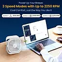 Portronics POR 3089 CoolCube Mini Desktop Fan – 3 Speed | Noiseless | Rechargeable | White