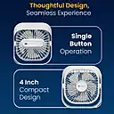 Portronics POR 3089 CoolCube Mini Desktop Fan – 3 Speed | Noiseless | Rechargeable | White