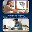 Portronics POR 3089 CoolCube Mini Desktop Fan – 3 Speed | Noiseless | Rechargeable | White