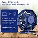 Portronics POR 3101 Chill On Desktop Fan – 3 Speed | Noiseless | Rechargeable | Blue