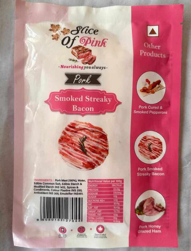 Smoked Streaky Bacon Pork 1 kg - Slice Of Pink