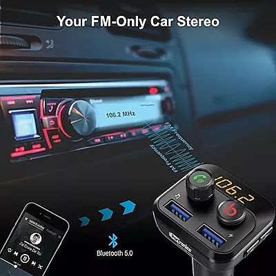 Portronics Auto 10 POR 320 Car Bluetooth Device with Car Charger  (Black)