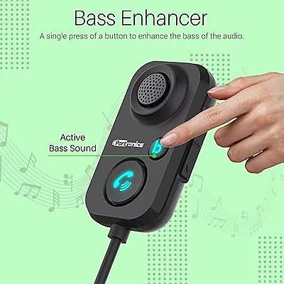 Portronics AUTO 12 in-Car Bluetooth Receiver for Handsfree Calling, Music System, Supports All Smartphones (Black Portronics AUTO 12 in-Car Bluetooth Receiver for Handsfree Calling, Music System, Supports All Smartphones (Black