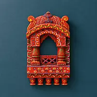 Wooden Handpainted Jharokha