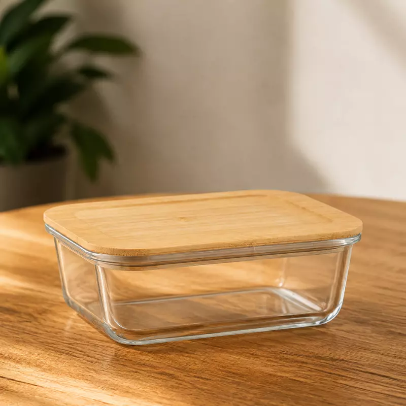 Glass Container with bamboo lid
