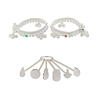 Silver gift set for babies(Anklet/Kolusu, Feeder/Paladai)