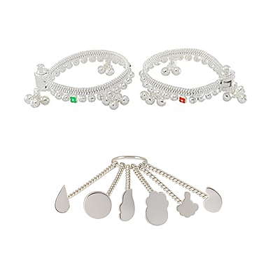 Silver gift set for babies(Anklet/Kolusu, Feeder/Paladai) Silver gift set for babies(Anklet/Kolusu, Feeder/Paladai)
