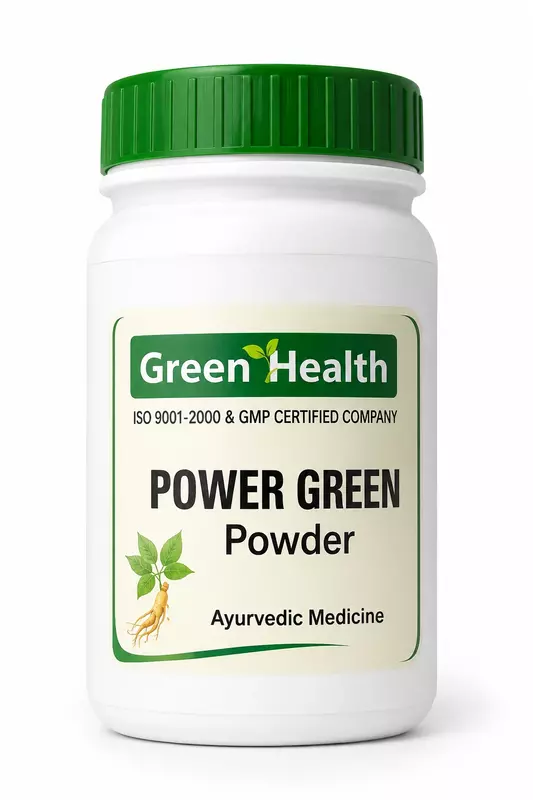 Power Green Powder by Green Health – Ayurvedic vitality powder jar, 50gm pack