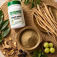 Ayurvedic vitality powder ingredients including Shatavari root in a bronze bowl