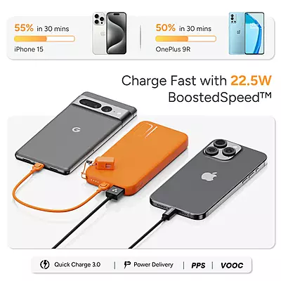 Power Bank Ambrane 10000mAh 22.5W Loop10 Power Bank Ambrane 10000mAh 22.5W Loop10