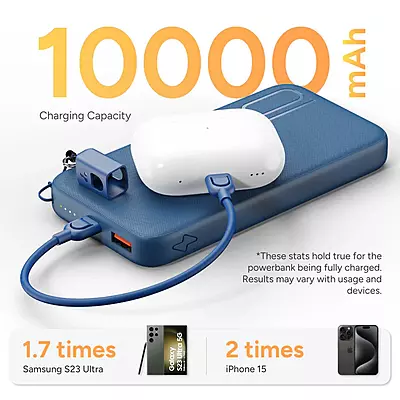 Power Bank Ambrane 10000mAh 22.5W Loop10 Power Bank Ambrane 10000mAh 22.5W Loop10