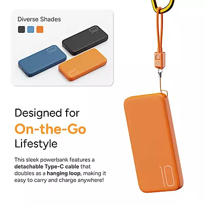 Power Bank Ambrane 10000mAh 22.5W Loop10 Power Bank Ambrane 10000mAh 22.5W Loop10