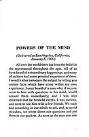 Powers Of The Mind