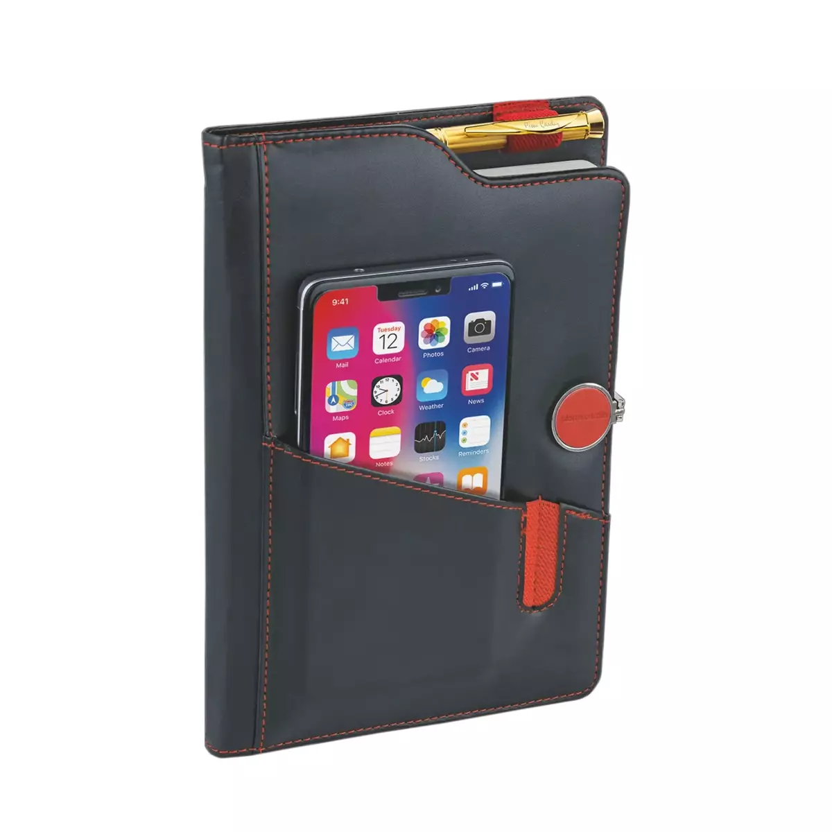 Pierre Cardin Mobilo Gift Set of Black Notebook & Gold Ball Pen