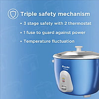 Preethi Glitter 1.8L Double Pan Electric Rice cooker (Blue)
