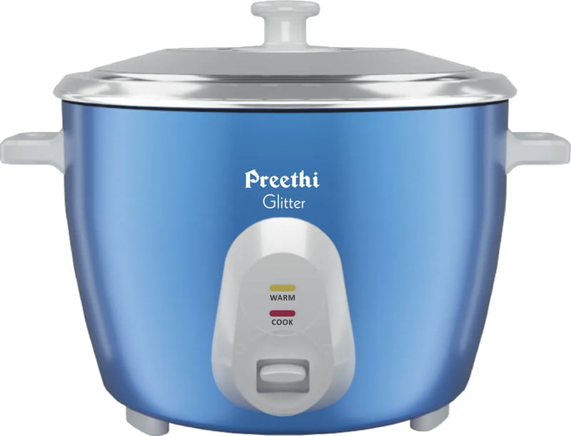 Preethi Glitter 1.8L Double Pan Electric Rice cooker (Blue)