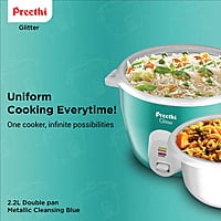 Preethi Glitter 2.2L Double Pan Electric Rice cooker Green
