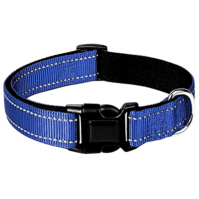 Reflective Nylon Dog Collar Soft Padded (Pack of 2)