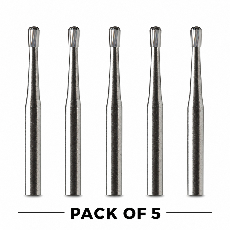 Prima Dental Pear Bur FG-330 Carbide 008 – Pack of 5 | 19mm FG