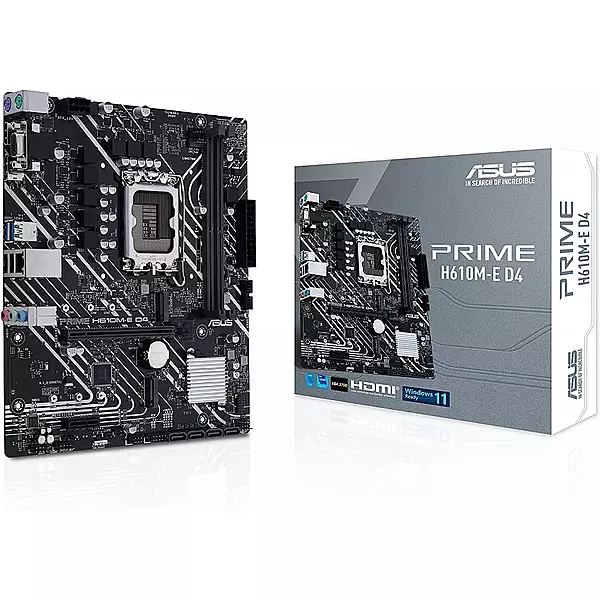 Asus PRIME H610M-E D4 Motherboard For Intel 12th Gen Processors - LGA1700 Socket