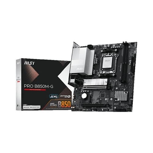 MSI PRO B850M-G Motherboard – AM5 | DDR5 | PCIe 5.0 | Micro-ATX | Ryzen 9000 Ready