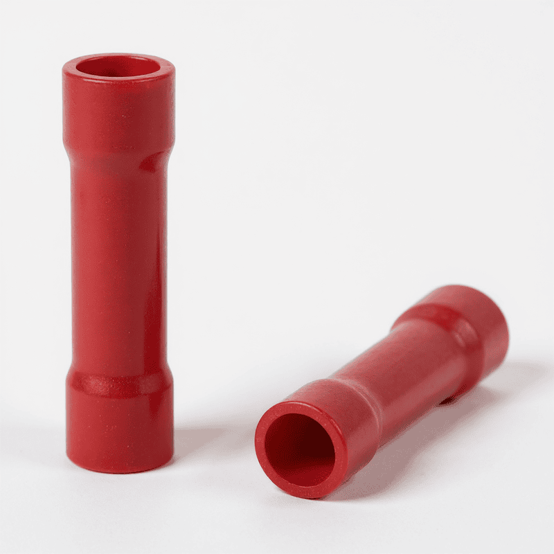 BV-1 Insulated Straight Butt Connector Electrical Wire Crimp Terminals (Pack of 10) RED for(.5 - 1.5 sqmm)