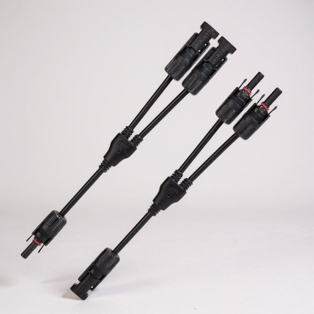 Solar Connectors Y 2 Branch Parallel Adapter Plug for Solar Panels (1 Pair )
