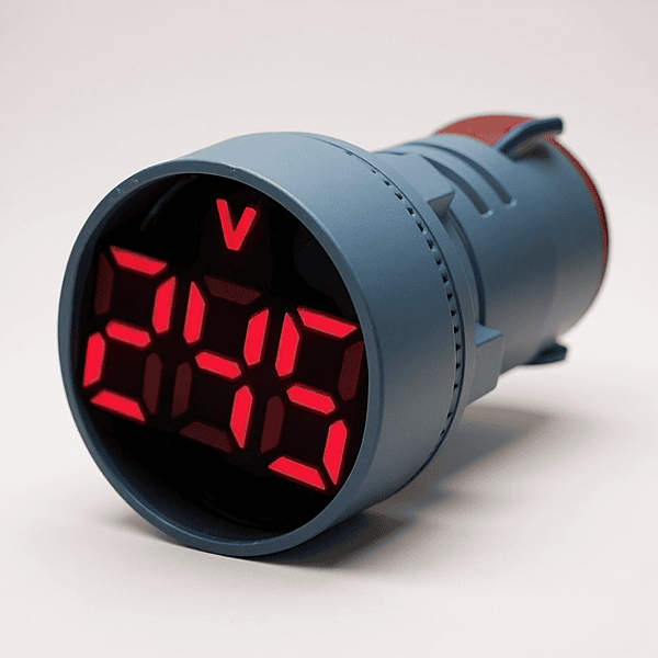 Red DC LED Voltage Meter Indicator (6–100V) – 22.5 mm
