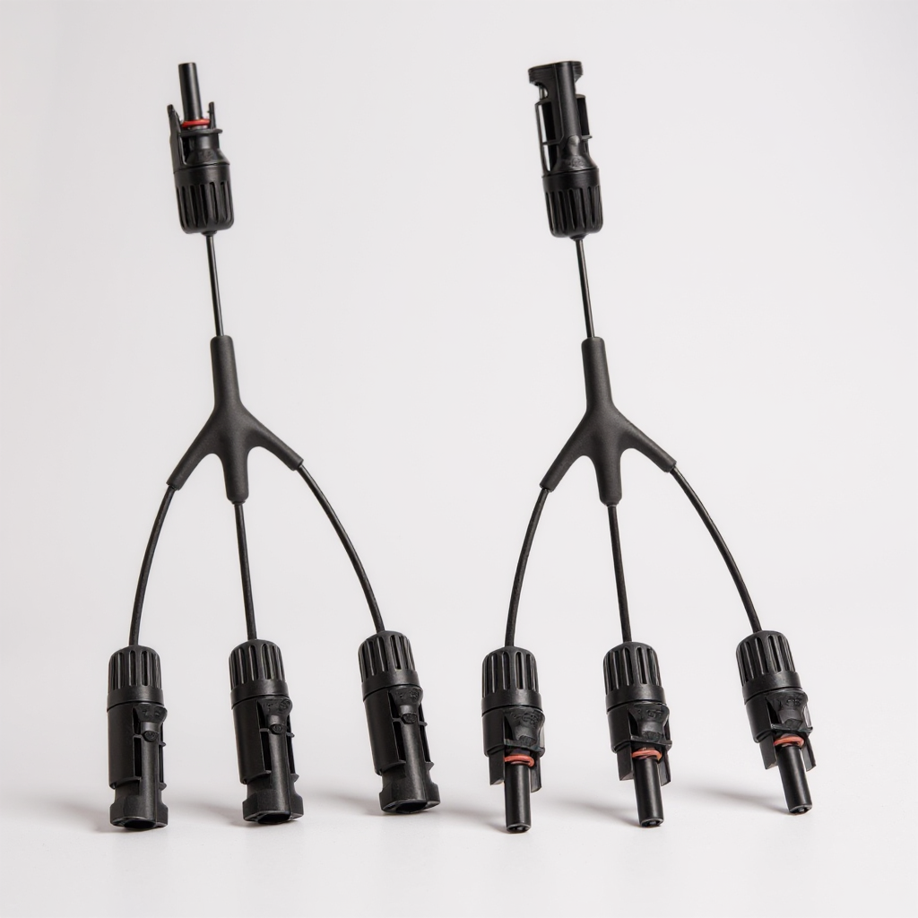 Solar Connectors Y 3 Branch Parallel Adapter  Plug for Solar Panels  (1 Pair )