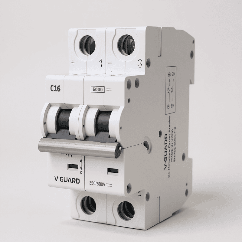 V-Guard 16A 2-Pole DC MCB – 500V Solar Application