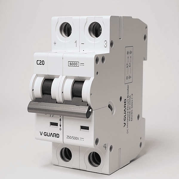 V-Guard 25A 2-Pole DC MCB – 500V Solar Application