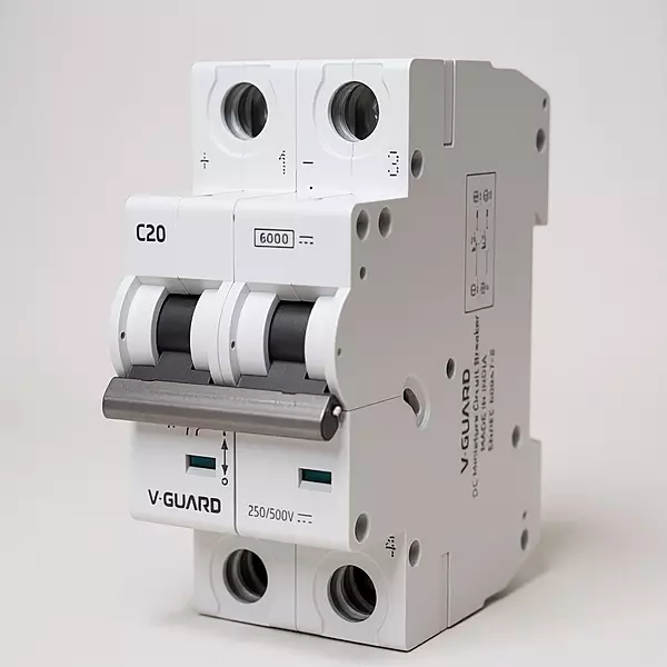 V-Guard 32A 2-Pole DC MCB – 500V Solar Application