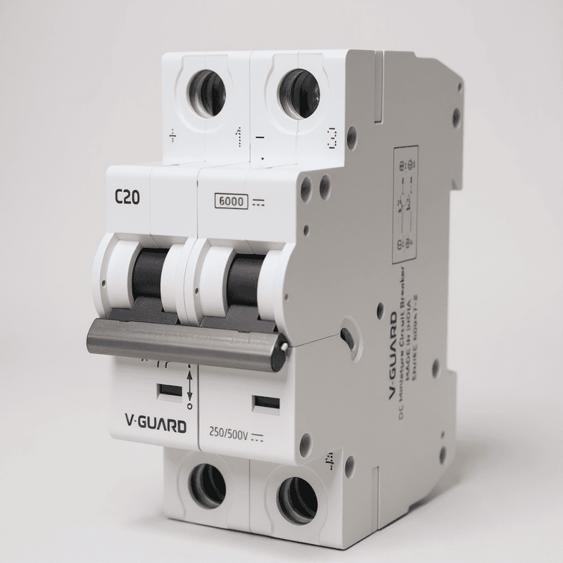 V-Guard 32A 2-Pole DC MCB – 500V Solar Application