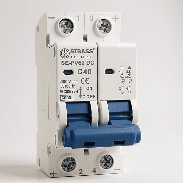 Sibass 40A 2-Pole DC MCB – 500V