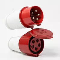 5 Pin/32A Industrial Socket With Plug IP44 Waterproof (Plug & Straight Socket set)