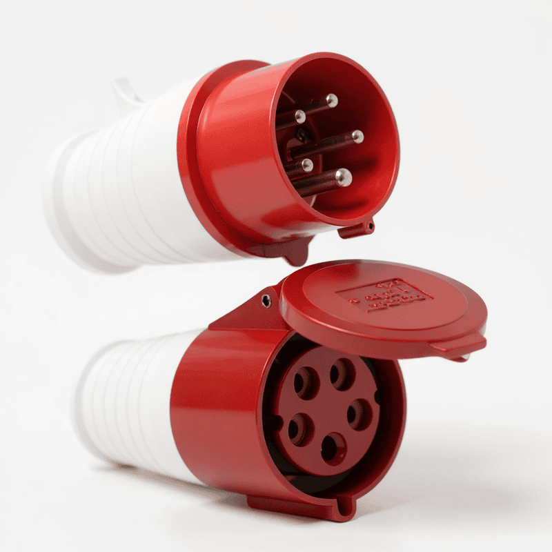 5 Pin/32A Industrial Socket With Plug IP44 Waterproof (Plug & Straight Socket set)