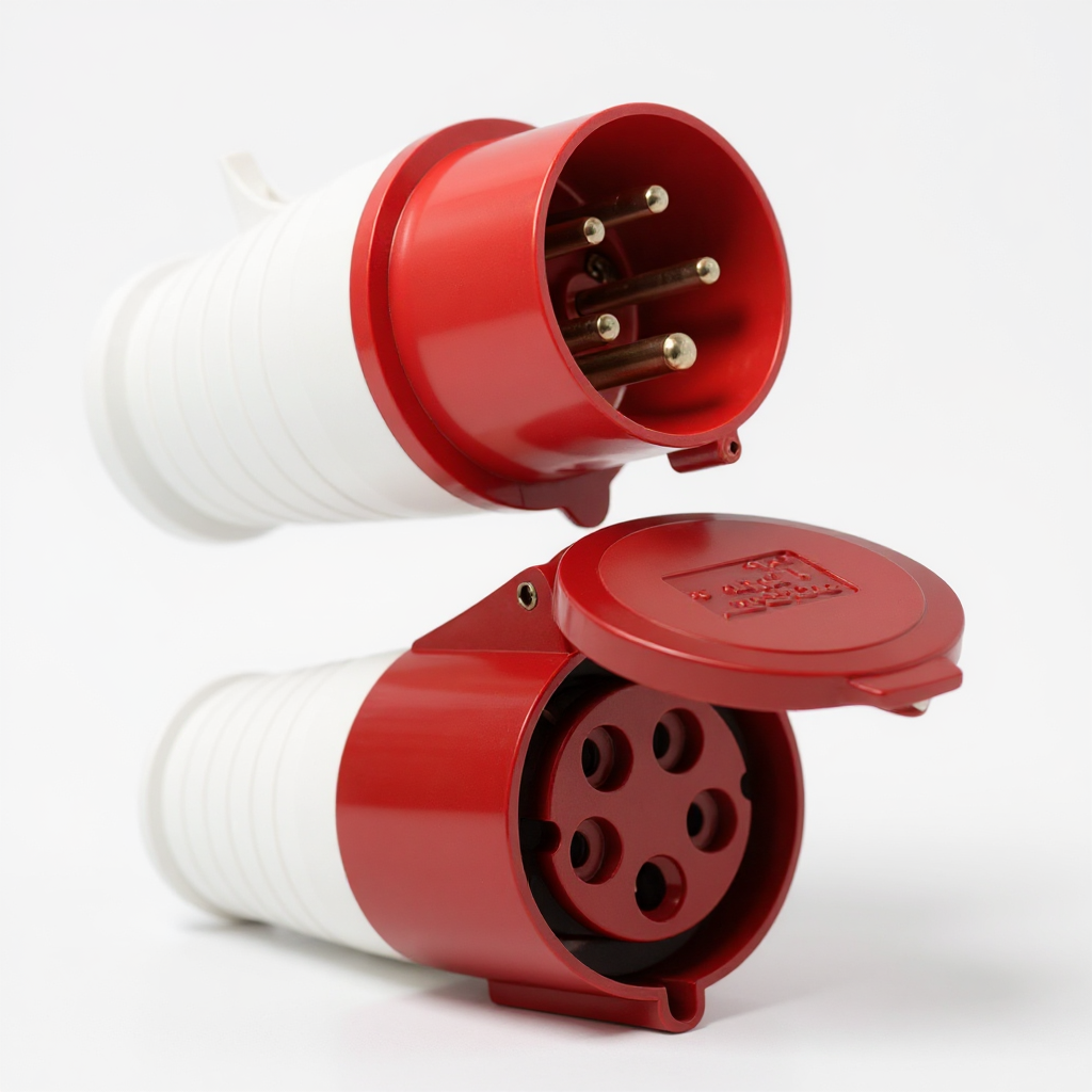 5 Pin/32A Industrial Socket With Plug IP44 Waterproof (Plug & Straight Socket set)