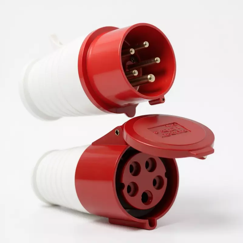 5 Pin/32A Industrial Socket With Plug IP44 Waterproof (Plug & Straight Socket set)