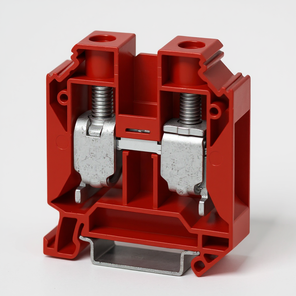 25 sqmm TERMINAL BLOCK POLYMIDE RED WITH END PLATE-FTS25P