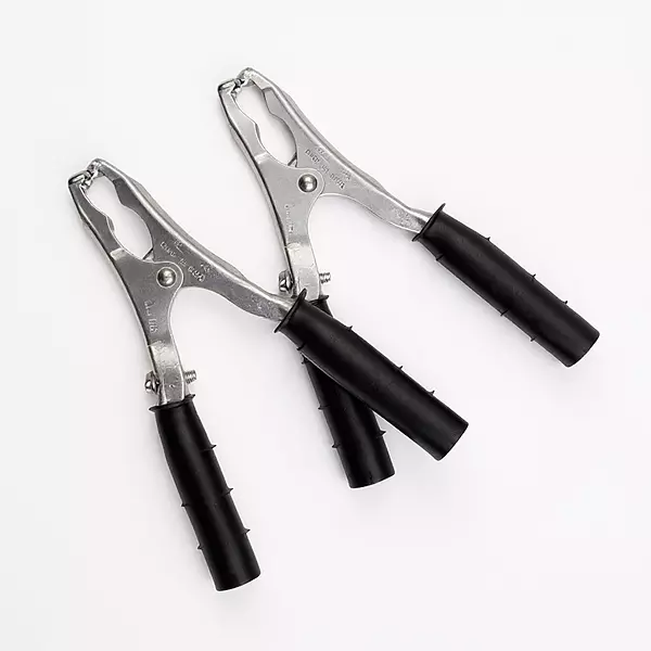 100 AMP Heavy Duty Crocodile Battery Clamp Jumper Cable Clamp (Set of 2 Black)