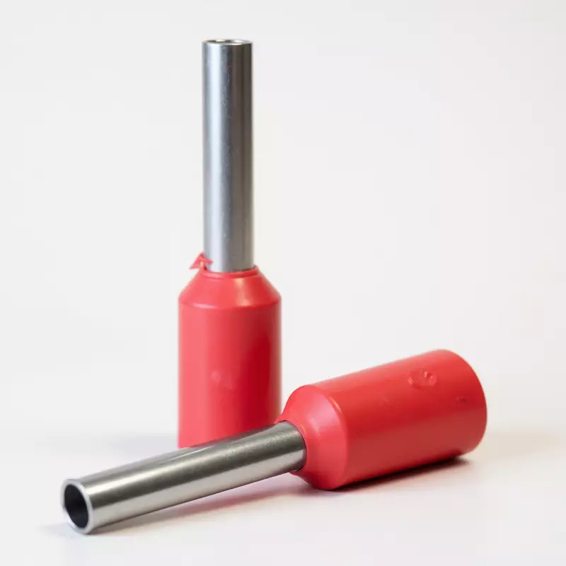 1 sq.mm Ferrule Copper Crimp Connector – Insulated Cord Pin End Terminal (Red) Pack of 10