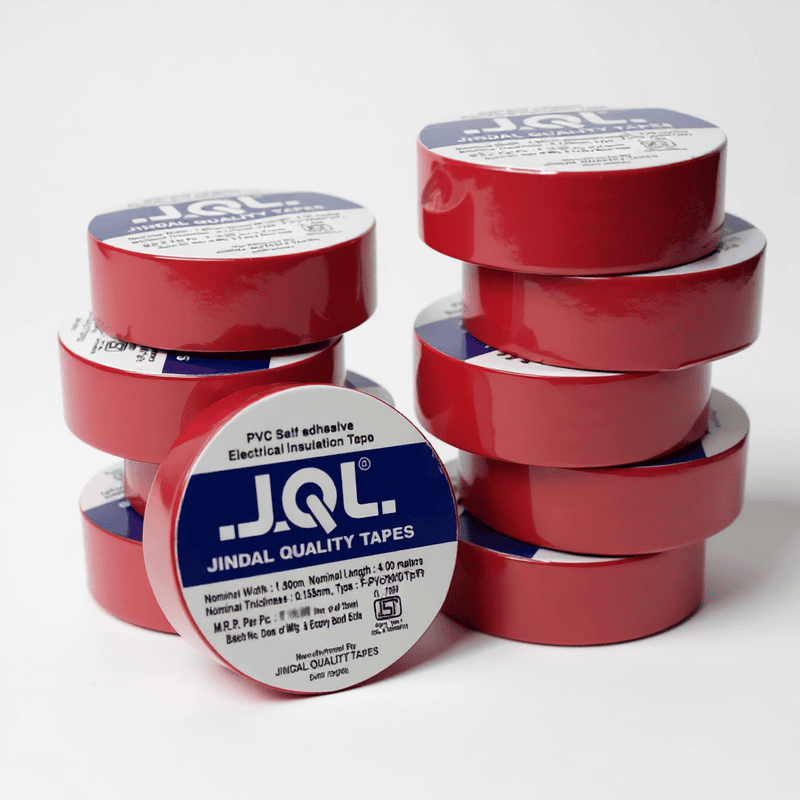 Jindal PVC Electrical Insulation Tape – Pack of 10 (Red)
