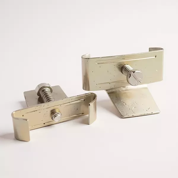 Metal DIN Rail Mount Terminal Blocks End Stopper Screw Type Clamp (2 qty)