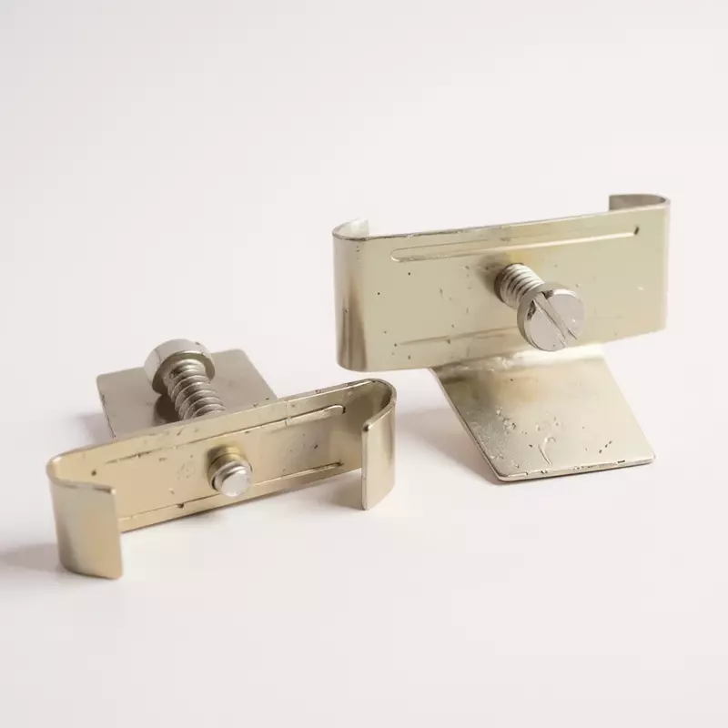 Metal DIN Rail Mount Terminal Blocks End Stopper Screw Type Clamp (2 qty)