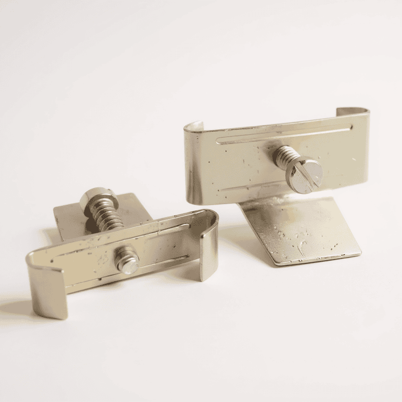 Metal DIN Rail Mount Terminal Blocks End Stopper Screw Type Clamp (2 qty)