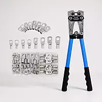 Cable Lug Crimping Tool for 6sq - 50sq mm lugs with 60 Pcs 6 Sizes Aluminum lugs- (6sqmm-50sqmm)10 each