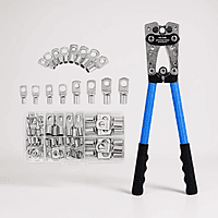 Cable Lug Crimping Tool for 6sq - 50sq mm lugs with 60 Pcs 6 Sizes Aluminum lugs- (6sqmm-50sqmm)10 each